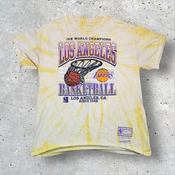 Mitchell & Ness Other - Los Angeles Lakers 16x World Champions Mitchell & Ness Tie-Dye T-Shirt - Size L